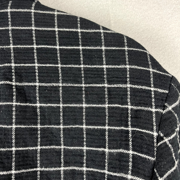 Madewell Waffleback Shaw Blazer Women Small Black Windowpane Cotton Unstructured - Picture 14 of 15